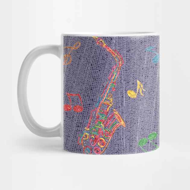 Mosaic tiles saxophone by lirch